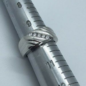 !MEN'S DIAMONIQUE WEDDING BAND 18K OVER STERLING!